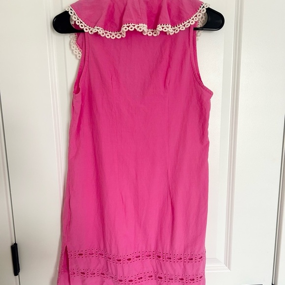 Mud Pie Vibrant Pink mini Dress with lace detailing Small - Picture 4 of 4